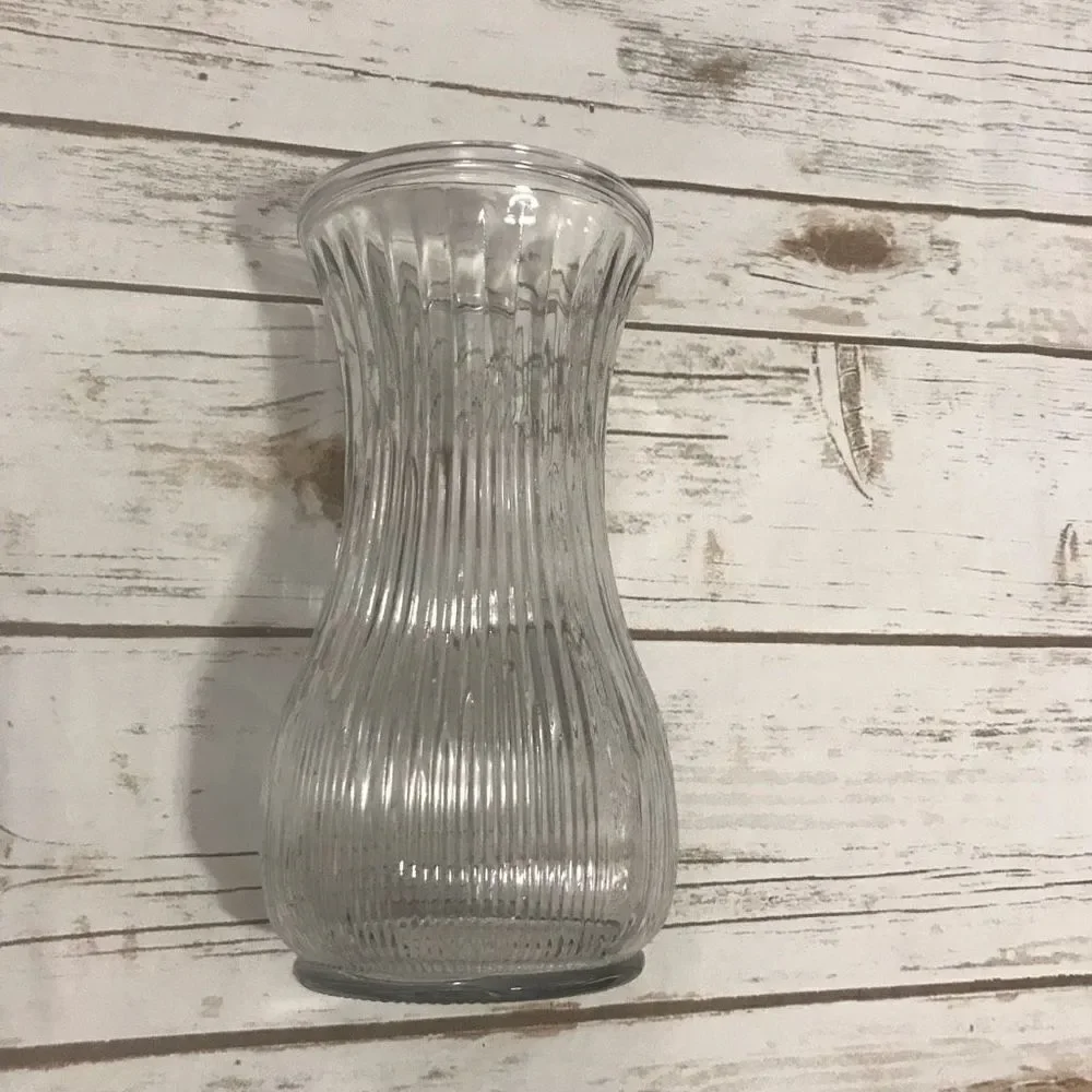 Vintage‎ Hoosier Glass Vase Clear Ribbed 4086-A Flare top